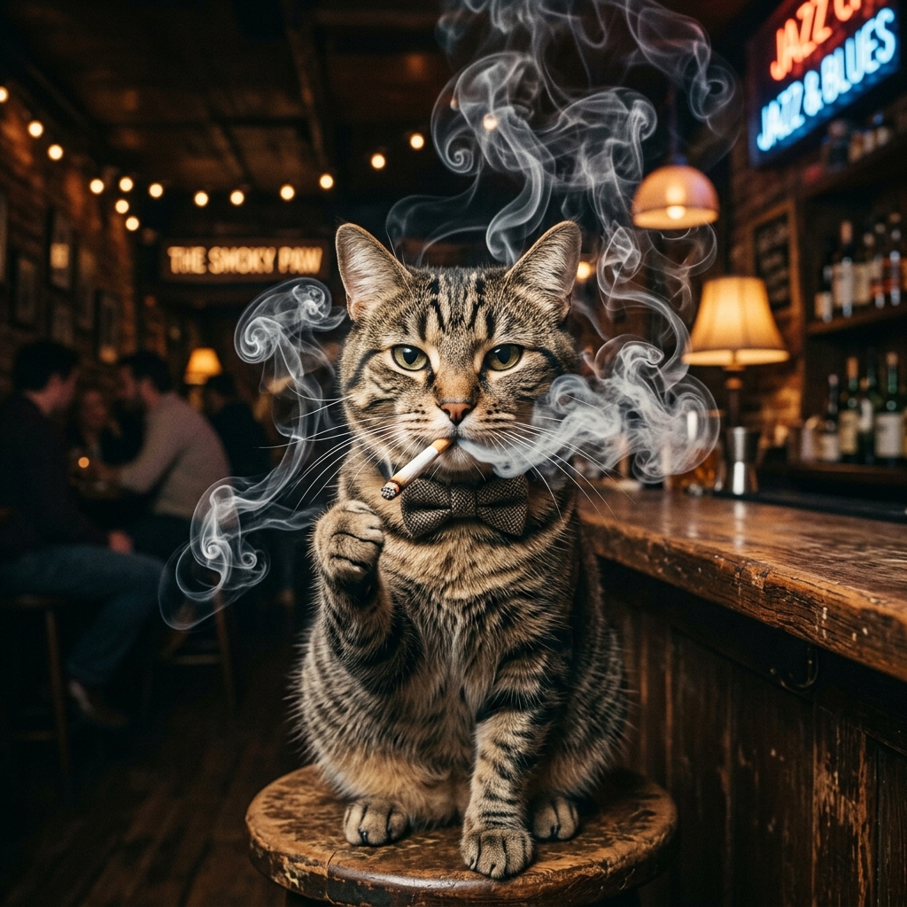 Cat smoking